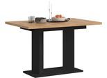 Esstisch HOME AFFAIRE "GERO, 120-160 cm, ausziehbar, Säulengestell", schwarz, artisan eiche nachbildung, H:76cm, Tische, Esstisch, Tisch, Esstisch, Esszimmer, Esszimmertisch, Küchetisch, Bartisch