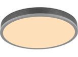 GLOBO LIGHTING Deckenleuchte "DORO", silberfarben, Ø 45cm H: 8,5cm, 1 Stk., Leuchten, Deckenlampe Wohnzimmer-Leuchte Schlafzimmer-Leuchte Flur Küche, Deckenleuchte