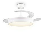 REALITY LEUCHTEN LED Deckenleuchte "KERAVA mit Ventilator, Deckenventilator mit ausklappbaren Flügeln 30W", weiß, 1, Ø 106cm H: 39cm, 1 Stk., Leuchten, Ø 46 - 106 cm (aufgeklappt), 6 Stufen, LED 30W CCT dimmbar Timer, LED Deckenleuchte