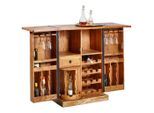 Landscape Barschrank, Mehrfarbig, Dunkelbraun, Hellbraun, Holz, Recyclingholz, massiv, 2 Fächer, 1 Schublade(n) Schubladen, 75x107x52 cm, Esszimmer, Barmöbel, Barschränke & Theken