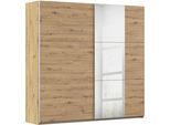 Schwebetürenschrank RAUCH "Kleiderschrank Schrank Garderobe AURELIO", braun (eiche artisan), B:218cm H:210cm T:59cm, Holzwerkstoff, Schränke, Schwebetürenschrank, zeitloses Design, viele Farben, Breiten 175/218/261 cm MADE IN GERMANY