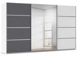 Kleiderschrank RAUCH "Schwebetürenschrank Garderobe Schrank TOP ANGEBOT Avola", weiß (alpinweiß, graumetallic, leisten chrom), B:360cm H:229cm T:62cm, Holzwerkstoff, Schränke, Kleiderschrank, mit eleganten Zierleisten in Chrom, Schwarz oder Weiß MADE IN GERMANY