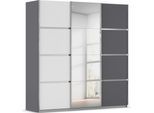 Kleiderschrank RAUCH "Schwebetürenschrank Garderobe Schrank TOP ANGEBOT Avola", grau (graumetallic, alpinweiß, leisten chrom), B:203cm H:229cm T:62cm, Holzwerkstoff, Schränke, Kleiderschrank, mit eleganten Zierleisten in Chrom, Schwarz oder Weiß MADE IN GERMANY