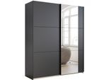 Schwebetürenschrank RAUCH "Kleiderschrank Drehtürenschrank Schrank Garderobe KRONACH", grau (graumetallic, griffleisten grau, 1 spiegel), B:175cm H:210cm T:59cm, Holzwerkstoff, Schränke, Schwebetürenschrank, optional ohne, mit 1 oder 2 Spiegel, viel Stauraum MADE IN GERMANY
