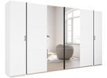 Schwebetürenschrank RAUCH "Kleiderschrank Drehtürenschrank Schrank Garderobe KRONACH", alpinweiß, griffleisten grau, mit 2 spiegel, B:354cm H:210cm T:59cm, Holzwerkstoff, Schränke, Schwebetürenschrank, Kombischrank optional mit 1 oder 2 Spiegel viele Böden MADE IN GERMANY