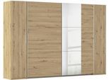 Schwebetürenschrank RAUCH "Kleiderschrank Drehtürenschrank Schrank Garderobe KRONACH", eiche artisan, griffleisten alu, mit 1 spiegel, B:311cm H:210cm T:59cm, Holzwerkstoff, Schränke, Schwebetürenschrank, Kombischrank optional mit 1 oder 2 Spiegel viele Böden MADE IN GERMANY