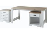 Schreibtisch INNOSTYLE "Jasmin", weiß (pinie hell, tischplatte artisan eiche, pinie hell, artisan eiche), B:160cm H:76cm T:80cm, Tische, Schreibtisch