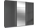 Schwebetürenschrank WIMEX "Bern Schiebetürenschrank", grau (graphit, alu), B:360cm H:236cm T:64cm, Holzwerkstoff, Schränke, Schwebetürenschrank, Schrank mit zusätzlicher Innenausstattung, Garderobe