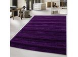 Teppich AYYILDIZ TEPPICHE "Plus 8000" Gr. 2, lila, B:80cm H:6mm L:150cm, Kunstfaser, Teppiche, Teppich, Läufer, gestreifter Flachflor, robust, Webteppich, alle Räume