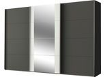 Schwebetürenschrank WIMEX "Bern Schiebetürenschrank", weiß (graphit, weiß, alu), B:313cm H:210cm T:64cm, Holzwerkstoff, Schränke, Schwebetürenschrank, Schrank mit zusätzlicher Innenausstattung, Garderobe