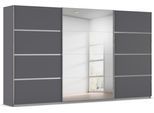 Kleiderschrank RAUCH "Schwebetürenschrank Garderobe Schrank TOP ANGEBOT Avola", grau (graumetallic, leisten chrom), B:360cm H:210cm T:62cm, Holzwerkstoff, Schränke, Kleiderschrank, mit eleganten Zierleisten in Chrom, Schwarz oder Weiß MADE IN GERMANY