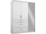 Drehtürenschrank RAUCH "Kleiderschrank Schrank Garderobe Garderobenschrank HOMBURG", weiß (alpinweiß, hochglanz weiß), B:136cm H:197cm T:54cm, Holzwerkstoff, Schränke, Drehtürenschrank, inkl. Passepartout, oberer Schubkasten mit Einteilung MADE IN GERMANY