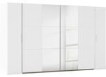 Schwebetürenschrank RAUCH "Kleiderschrank Drehtürenschrank Schrank Garderobe KRONACH", alpinweiß, griffleisten alu, mit 2 spiegel, B:354cm H:210cm T:59cm, Holzwerkstoff, Schränke, Schwebetürenschrank, Kombischrank optional mit 1 oder 2 Spiegel viele Böden MADE IN GERMANY