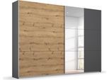 Schwebetürenschrank RAUCH "Kleiderschrank Schrank Garderobe AURELIO", grau (graumetallic, eiche artisan), B:218cm H:210cm T:59cm, Holzwerkstoff, Schränke, Schwebetürenschrank, zeitloses Design, viele Farben, Breiten 175/218/261 cm MADE IN GERMANY