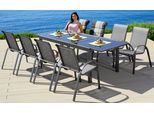 Garten-Essgruppe MERXX "Amalfi", schwarz (anthrazit, braun, diamantfarben), Obermaterial: 100% Polyester, Sitzmöbel-Sets, Garten-Essgruppe, pulverbeschichtetes Aluminium, 100 % Polyester,für 8 Personen geeignet