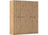 Drehtürenschrank RAUCH "Kleiderschrank Schrank Garderobe OTELI inkl. Inneneinteilung", eiche artisan, B:181cm H:210cm T:54cm, Holzwerkstoff, Schränke, Drehtürenschrank, mit zusätzlichen Einlegeböden, optional mit Spiegel MADE IN GERMANY