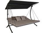 Hollywoodschaukel "Luxus Smart sand", beige (beige, beige), B:210cm H:160cm T:145cm, Obermaterial: 100% Polyester, ANGERER FREIZEITMÖBEL, Hollywoodschaukeln, Hollywoodschaukel, BxTxH: 210x145x160 cm