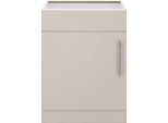 Spülenschrank WIHO KÜCHEN "Cali", beige (front und korpus: cashmere), B:60cm H:82cm T:57cm, Schränke, Spülenschrank, 60 cm breit, ohne Arbeitsplatte