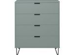 Kommode MÄUSBACHER "Bonnie", grün (pine grün matt), B:81cm H:100cm T:45cm, Holzwerkstoff, Sideboards, Kommode, Kommode mit Drahtgestell