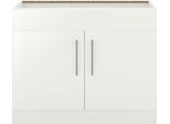Spülenschrank WIHO KÜCHEN "Cali", weiß (front: weiß glanz, korpus: weiß), B:100cm H:82cm T:57cm, Schränke, Spülenschrank, 100 cm breit, ohne Arbeitsplatte