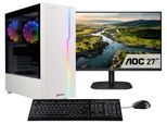 CAPTIVA Gaming-PC-Komplettsystem "Advanced Gaming R93-475 TFT Bundle", Energieeffizienz: E, weiß, ohne Betriebssystem, 16 GB RAM 1.000 GB SSD, Computer_Komplettsysteme, Gaming-PC-Komplettsystem