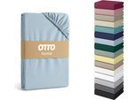 Spannbettlaken OTTO HOME "Physalis Topper COMFORT", blau (hellblau), B:160cm L:200cm, Jersey, Obermaterial: 100% Baumwolle, Bettlaken, Spannbettlaken, bis 10 cm Höhe, Bettlaken, Laken, in Comfort & Premium Qualität