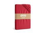 Spannbettlaken OTTO HOME "BLACKBERRY in BASIC und PREMIUM Qualität, 100% Baumwolle", rot, B:140cm L:200cm, Jersey (160 g/m²), Obermaterial: 100% Baumwolle, Bettlaken, Spannbettlaken, für hohe Matratzen bis 28 cm, Bettlaken, Spannbetttuch, pflegeleicht