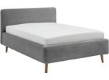 Polsterbett MEISE.MÖBEL "Mattis", grau, B:141cm H:105cm L:218cm, Bezug Bett: Cord (100% Polyester), Betten, Polsterbett, Topseller, wahlweise mit Bettkasten