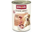 animonda GranCarno Original Nassfutter Hund Junior, Rind und Huhn 24x400 g