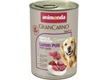 animonda GranCarno Single Protein Supreme Nassfutter Hund Adult, Lamm pur 12x400 g