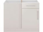 Eckunterschrank WIHO KÜCHEN "Cali", beige (front und korpus: cashmere), B:100cm H:82cm T:57cm, Schränke, Eckunterschrank, 100 cm breit, Planungsmaß 110 cm, ohne Arbeitsplatte