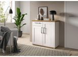 Kommode HOME AFFAIRE "COSENZA, Breite 95 cm, 2 Türen, 1 Schubkasten", weiß (sibiu lärche nachbildung), B:95cm H:92cm T:39cm, Holzwerkstoff, Sideboards, Kommode, in Landhausoptik, Anrichte, Schrank, Sideboard