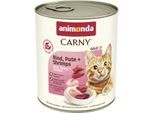 animonda Carny Nassfutter Katze Adult Rind, Pute und Shrimps 24x800 g