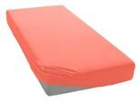 Spannbettlaken OTTO HOME "BLACKBERRY in BASIC und PREMIUM Qualität, 100% Baumwolle", orange (koralle), B:200cm L:200cm, Jersey (110 g/m²), Obermaterial: 100% Baumwolle, Bettlaken, Spannbettlaken, für hohe Matratzen bis 28 cm, Bettlaken, Spannbetttuch, pflegeleicht