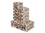 Handtuch Set OTTO HOME "Anna Leopardenmuster, 8-tlg Handtuch-Set, 100% Baumwolle", braun, sand, 8, Frottiervelours, Frottiervelours, Obermaterial: 100% Baumwolle, Handtuch-Sets, Handtuch Set, Duschtücher, Handtücher und Gästetücher, weich, modern, Animal Print