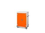 Laptopwagen mit Ladefunktion, 2-Punkt-Verriegelung, CH-Stecker, Feststellbremse, 20 Fächer, B 920 x T 500 x H 1250, orange