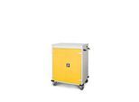 Laptopwagen mit Ladefunktion, 2-Punkt-Verriegelung, CH-Stecker, Feststellbremse, 16 Fächer, B 920 x T 500 x H 1060, gelb