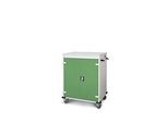 Laptopwagen mit Ladefunktion, 2-Punkt-Verriegelung, CH-Stecker, Feststellbremse, 16 Fächer, B 920 x T 500 x H 1060, grün