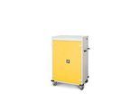 Laptopwagen mit Ladefunktion, 2-Punkt-Verriegelung, CH-Stecker, Feststellbremse, 20 Fächer, B 920 x T 500 x H 1250, gelb