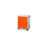 Laptopwagen mit Ladefunktion, 2-Punkt-Verriegelung, CH-Stecker, Feststellbremse, 16 Fächer, B 920 x T 500 x H 1060, orange
