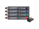 SIGEL Boardmarker Set BA013, 4-teilig, für Whiteboards/Glas-Magnetboards/Flipcharts, kegelförmig, Strichstärke 1-5 mm, mit Anspitzer, farbsortiert