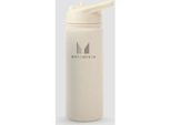 Myprotein Flip-Trinkhalm-Flasche aus recyceltem Metall, 500 ml – Naturcreme