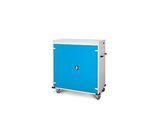 Laptopwagen mit Ladefunktion, 2-Punkt-Verriegelung, CH-Stecker, Feststellbremse, 30 Fächer, B 1310 x T 500 x H 1250, lichtblau