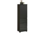 Mid.you Midischrank, Schwarz, Kunststoff, 1 Fächer, 3 Schublade(n) Schubladen, 40x134x32 cm, Made in EU, stehend, Badezimmer, Badezimmerschränke, Midischränke