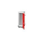 Laptopwagen mit Ladefunktion, 2-Punkt-Verriegelung, CH-Stecker, Feststellbremse, 10 Fächer, B 530 x T 1250 x H 500, verkehrsrot