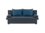 P & B Schlafsofa Neo, Blau, Dunkelgrau, Kunststoff, 2-Sitzer, Füllung: Schaumstoff, 192x82x82 cm, Liegefunktion, Rücken echt, Wohnzimmer, Sofas & Couches, Schlafsofas, Schlafsofas mit Bettkasten
