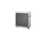 Laptopwagen mit Ladefunktion, 2-Punkt-Verriegelung, CH-Stecker, Feststellbremse, 30 Fächer, B 1310 x T 500 x H 1250, anthrazit