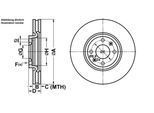 ATE Bremsensatz, Scheibenbremse ijf141bbw5 Vorderachse innenbelüftet 302mm 26mm für Peugeot Citroën