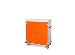Laptopwagen mit Ladefunktion, 2-Punkt-Verriegelung, CH-Stecker, Feststellbremse, 30 Fächer, B 1310 x T 500 x H 1250, orange