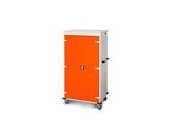 Laptopwagen mit Ladefunktion, 2-Punkt-Verriegelung, CH-Stecker, Feststellbremse, 26 Fächer, B 920 x T 500 x H 1540, orange
